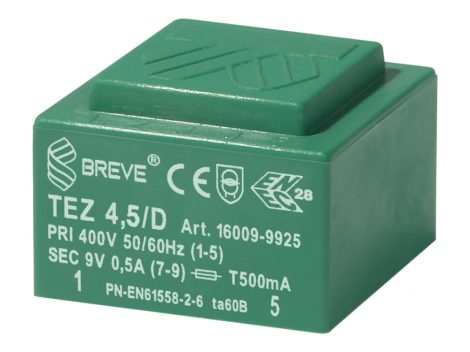 Breve Tufvassons TEZ 0,5/D 230/9-9V 0,5VA PCB transformer