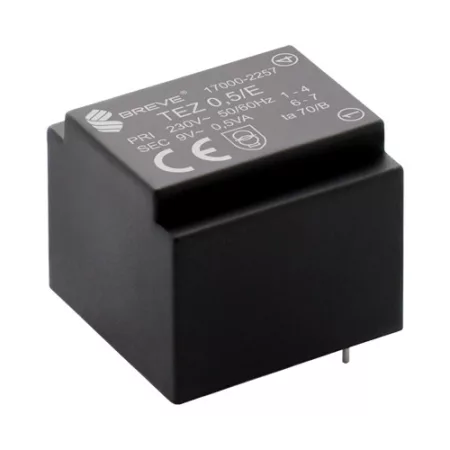 Breve Tufvassons TEZ 0,5/E 230/9V PCB-mount transformer Breve Tufvassons TEZ 0,5/E 230/9V PCB-mount transformer