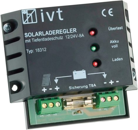 IVT 18312 12V / 24V 8A PWM solar charge controller