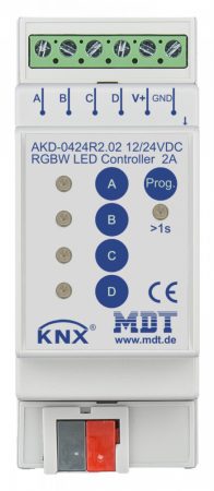 MDT AKD-0424R2.02 4x12/24VDC 2A PWM KNX Dimmer actuator