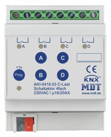 MDT AKI-0416.04 4x230VAC 20A KNX Switching actuator