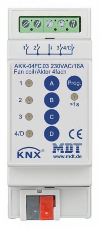 MDT AKK-04FC.03 4x230VAC 16A KNX Switching actuator, Fan coil actuator