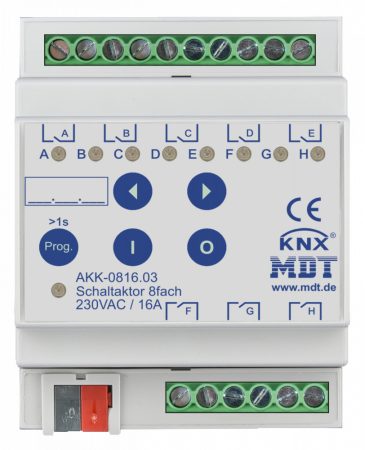 MDT AKK-0816.03 8x230VAC 16A KNX Kapcsoló aktor