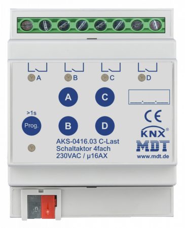 MDT AKS-0416.03 4x230VAC 16A KNX Switching actuator