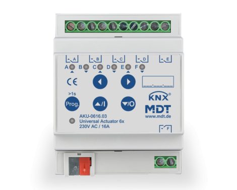 MDT AKU-0616.03 6x230VAC 16A KNX Switching actuator, Shutter actuator