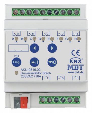 MDT AKU-0816.03 8x230VAC 16A KNX Switching actuator, Shutter actuator
