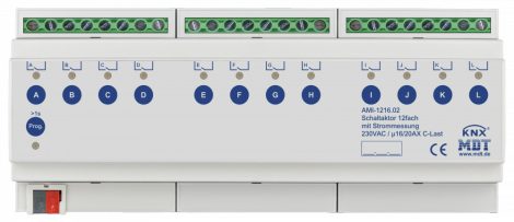 MDT AMI-1216.02 12x230VAC 16/20A KNX Kapcsoló aktor