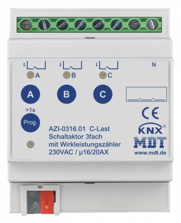 MDT AZI-0316.01 3x230VAC 20A KNX Switching actuator