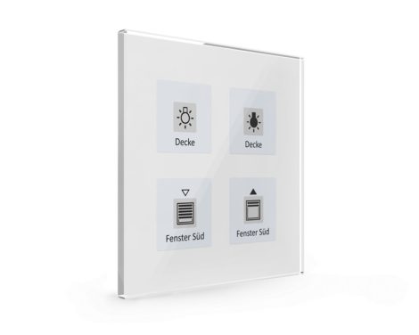 MDT BE-GT04W.01 4-körös KNX üveg nyomógomb