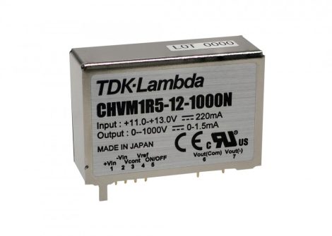 TDK-Lambda CHVM1R5-12-1000P DC/DC konverter; 11-13V / 0-1000V 1,5A; 1,5W
