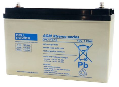 Cellpower CPX115-12 12V 115Ah ciklikus/szolár akkumulátor