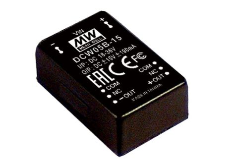 MEAN WELL DCW05A-12 2 output DC/DC converter; 6W; 12V 230mA; -12V -230mA; 1kV isolated
