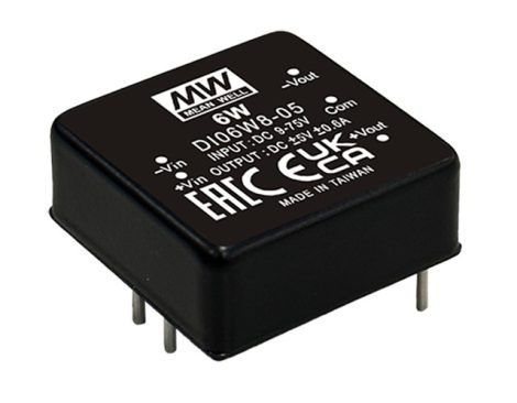 MEAN WELL DI06W8-15 DC/DC converter; 9-75V / 15V 0,2A; -15V -0,2A; 6W