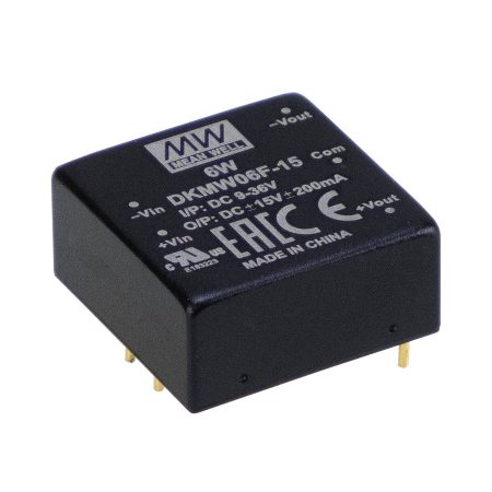 MEAN WELL DKMW06F-24 2 output DC/DC converter; 6W; 24V 125mA; -24V A; 1,5kV isolated
