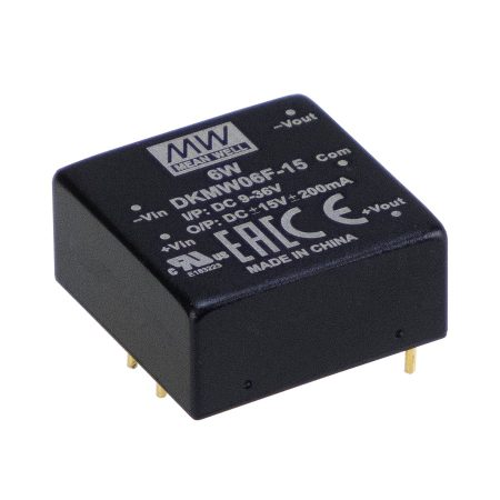 MEAN WELL DKMW06F-05 2 output DC/DC converter; 6W; 5V 600mA; -5V A; 1,5kV isolated