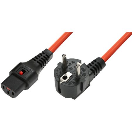 IEC Lock EL247S 2m Orange power cord