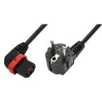 IEC Lock EL446S 1m Black angled power cord, Right
