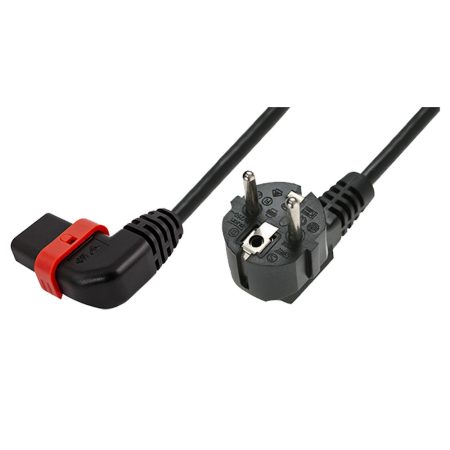 IEC Lock EL451S 2m Black angled power cord, Left