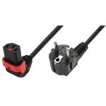IEC Lock EL448S 1m Black angled power cord, Up