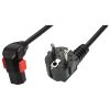 IEC Lock EL457S 3m Black angled power cord, Down IEC Lock EL457S 3m Black angled power cord, Down
