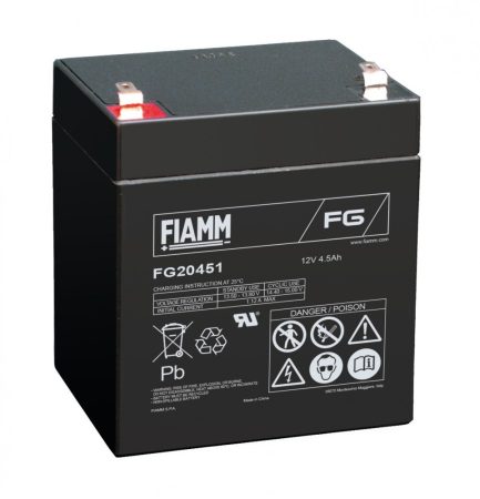 FIAMM FG20451 12V 4,5Ah Ipari zárt (zselés) ólomakkumulátor