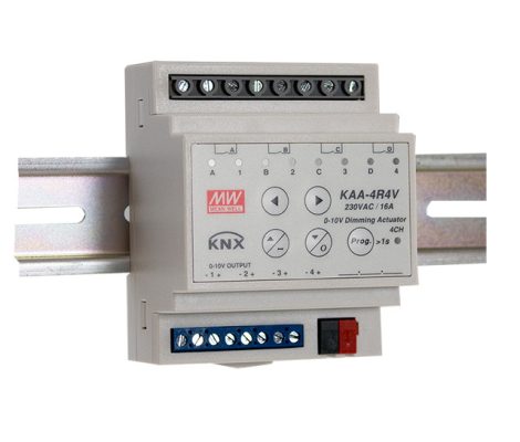 MEAN WELL KAA-4R4V-10 KNX dimmer actor 4x230VAC 10A; 0-10V