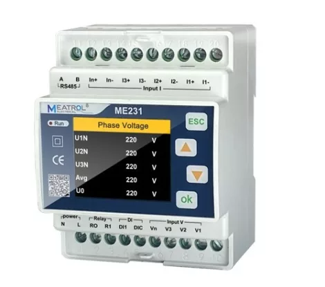 Meatrol ME231C2 DIN-rail power quality analyzer, 5A direct input connector, 220V AC power supply Meatrol ME231C2 DIN-rail power quality analyzer, 5A direct input connector, 220V AC power supply