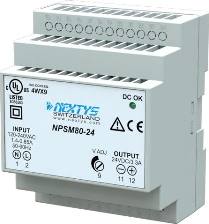 NEXTYS NPSM80-24 80W; 24V 3,3A tápegység