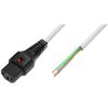IEC Lock PC1137 2m White power cord IEC Lock PC1137 2m White power cord