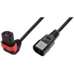 IEC Lock PC2043 1m Black angled power cord, Up