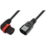 IEC Lock PC2045 2m Black angled power cord, Right
