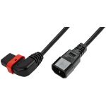 IEC Lock PC2046 2m Black angled power cord, Left