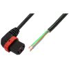 IEC Lock PC2053 1m Black angled power cord, Right IEC Lock PC2053 1m Black angled power cord, Right