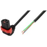 IEC Lock PC2059 2m Black angled power cord, Up