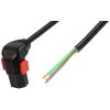 IEC Lock PC2064 3m Black angled power cord, Down IEC Lock PC2064 3m Black angled power cord, Down