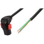 IEC Lock PC2064 3m Black angled power cord, Down