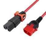 IEC Lock PC3869 1m Red power cord