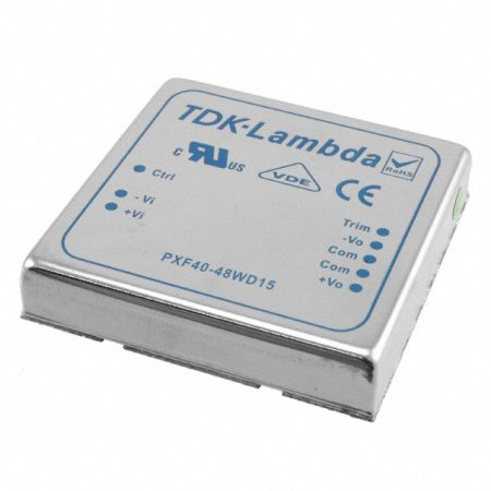 TDK-Lambda PXF40-12D12 2 kimenetű DC/DC konverter; 40W; 12V 1,8A; -12V -1,8A; 1,6kV szigetelt