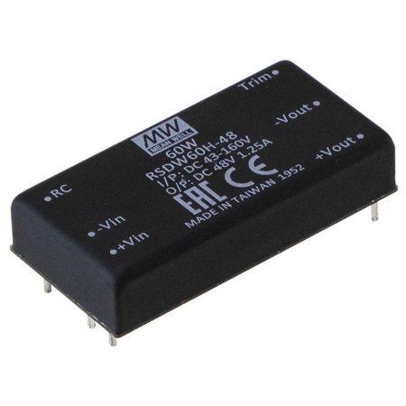 MEAN WELL RSDW60F-12 DC/DC converter; 9-36V / 12V 5A; 60W