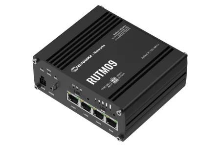 Teltonika RUTM09 4G LTE ipari router, EU tápegység