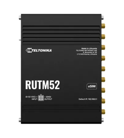Teltonika RUTM52 ipari router, 5G, Wi-Fi, EU tápegység Teltonika RUTM52 ipari router, 5G, Wi-Fi, EU tápegység