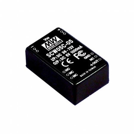 MEAN WELL SCW05A-09 1 output DC/DC converter; 5W; 9V 556mA; 1kV isolated