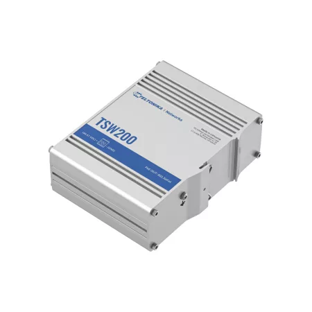 Teltonika TSW200 ipari switch, PoE+, SFP, tápegység nélkül Teltonika TSW200 ipari switch, PoE+, SFP, tápegység nélkül