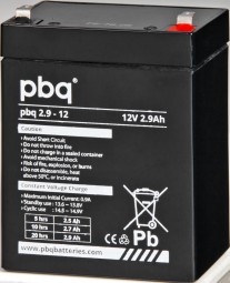 pbq 2.9-12 12V 2,9Ah UPS battery