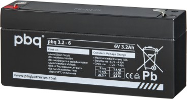 pbq 3.2-6 6V 3,2Ah UPS battery